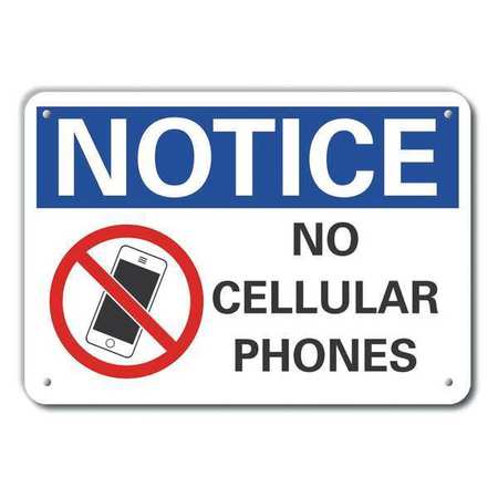 LYLE No Cellular Phones Notice, Plastic, 10"x7" LCU5-0047-NP_10X7