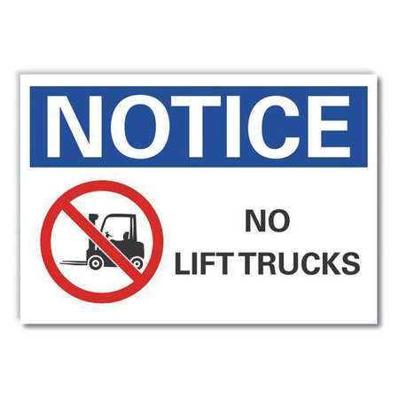 LYLE Lift Truck Traffic Notice Label, 10 in H, 14 in W, Polyester, Rectangle, LCU5-0049-ND_14X10 LCU5-0049-ND_14X10