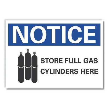 LYLE Store Full Gas Notice, Decal, 14"x10", 10 in Height, 14 in Width, Reflective Sheeting, English LCU5-0059-RD_14X10