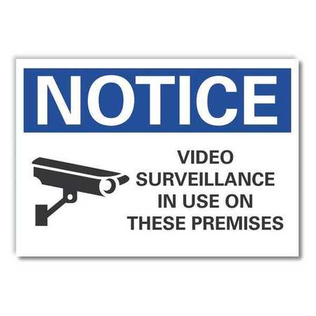 LYLE Video Surveillance Notice, Decal, 10"x7" LCU5-0055-ND_10X7