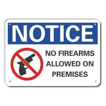 LYLE No Firearms Notice, Aluminum, 14"x10", LCU5-0056-RA_14X10 LCU5-0056-RA_14X10