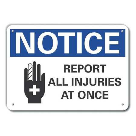 LYLE Plastic Accident Reporting Notice Sign, 7 in H, 10 in W, Vertical Rectangle, LCU5-0057-NP_10X7 LCU5-0057-NP_10X7