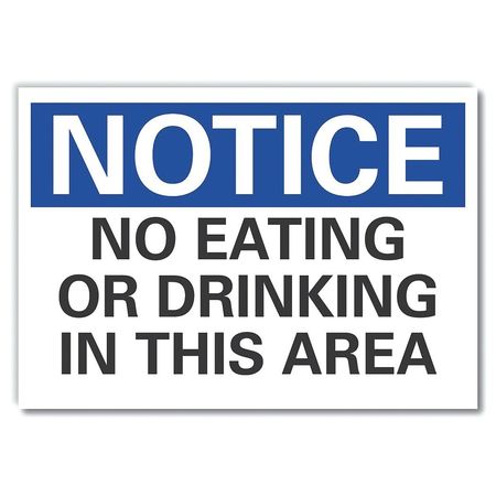 LYLE No Eating Or Notice, Reflctv, Decal, 10"x7", LCU5-0166-ND_10X7 LCU5-0166-ND_10X7