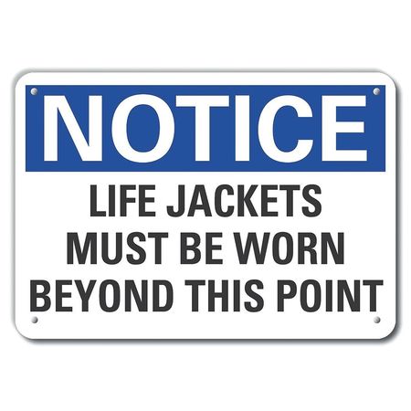 LYLE Life Jackets Must Notice, Aluminm, 14"x10" LCU5-0210-NA_14X10