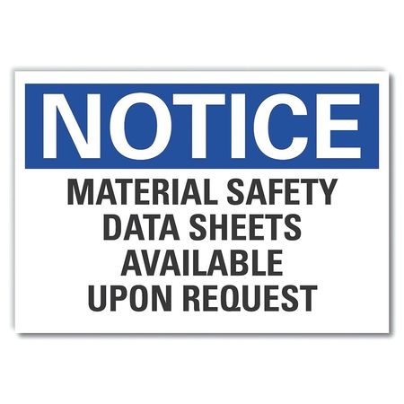 LYLE Msds Information Notice Label, 10 in Height, 14 in Width, Polyester, Horizontal Rectangle, English LCU5-0237-ND_14X10