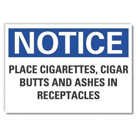 LYLE Place Cigarettes Notice, Decal, 10"x7", LCU5-0254-ND_10X7 LCU5-0254-ND_10X7
