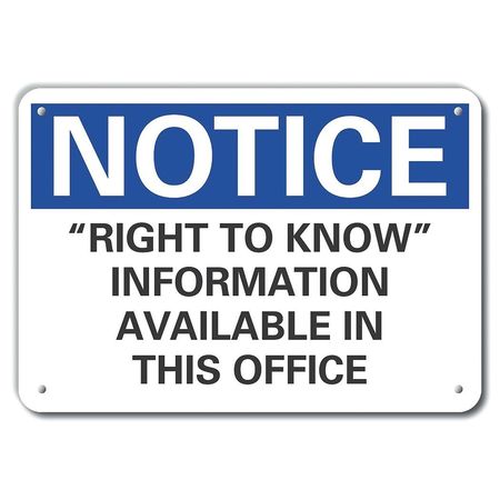 LYLE Aluminum Information Notice Sign, 10x14in LCU5-0238-NA_14X10