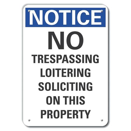 LYLE No Trespassing Notice, Plastic, 14"x10", Legend Style: Text LCU5-0247-NP_14X10