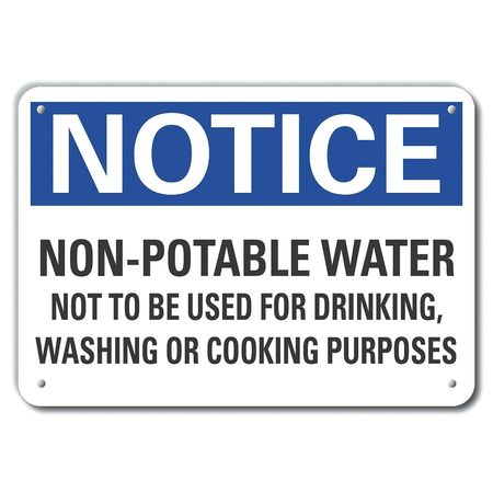 LYLE Non-Potable Water Notice, Plastic, 10"x7", Height: 7 in, LCU5-0291-NP_10X7 LCU5-0291-NP_10X7