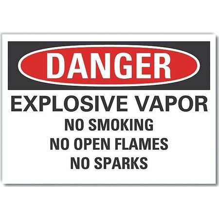 LYLE Decal, Danger Explosive Vapor, Reflective, 14 x 10", 10 in Height, 14 in Width, Reflective Sheeting LCU4-0648-RD_14X10