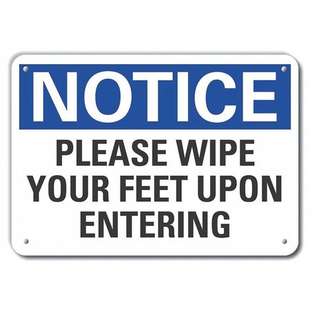 LYLE Please Wipe Your Feet Notice, 10"x7", LCU5-0174-NP_10X7 LCU5-0174-NP_10X7