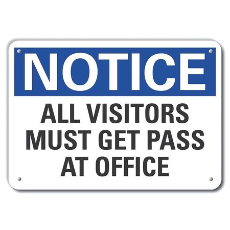 Notice All Visitors,Aluminum,10x7