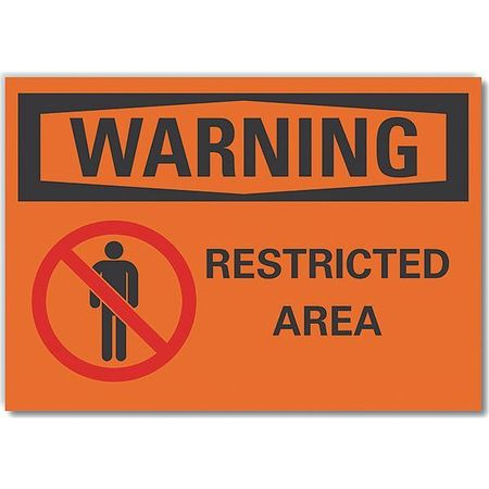 LYLE Restricted Area Warning Reflective Label, 10 in Height, 14 in Width, Reflective Sheeting, English LCU6-0043-RD_14X10