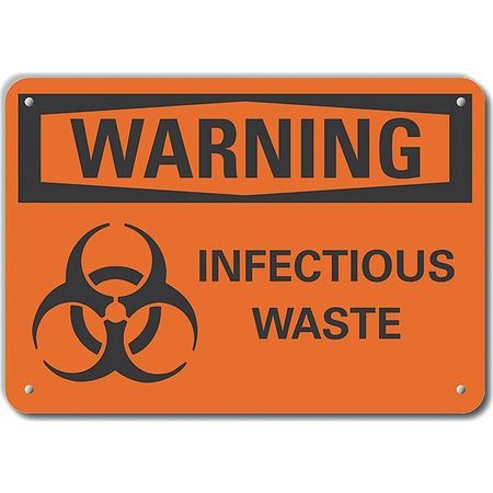 LYLE Decal, Warning Infectious Waste, 10 x 7", Header Legend Color: Black, LCU6-0046-NA_10X7 LCU6-0046-NA_10X7