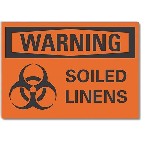LYLE Decal, Reflective, Warning Soiled Linens, 7 x 5", 5 in Height, 7 in Width, Reflective Sheeting LCU6-0047-RD_7X5