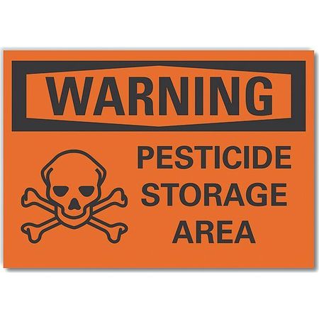 LYLE Pesticide Warning Label, 10 in H, 14 in W, Polyester, Horizontal Rectangle, LCU6-0049-ND_14X10 LCU6-0049-ND_14X10