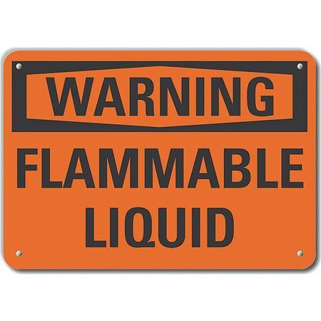 LYLE Aluminum Flammable Liquid Warning Sign, 7 in Height, 10 in Width, Aluminum, Vertical Rectangle LCU6-0090-NA_10X7