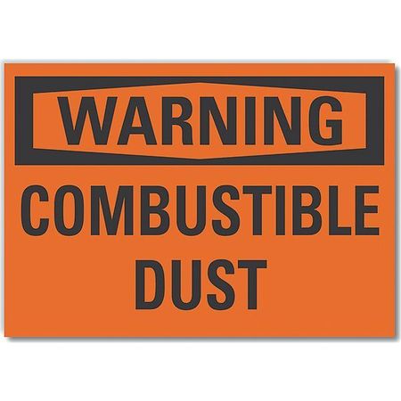 LYLE Combustible Dust Warning Reflective Label, 5 in Height, 7 in Width, Reflective Sheeting, English LCU6-0089-RD_7X5