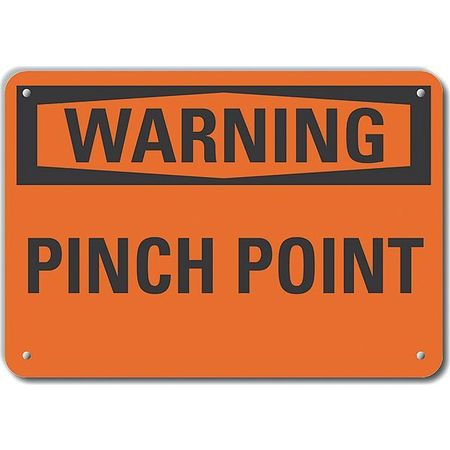 LYLE Plastic Pinch Point Warning Sign, 10 in Height, 14 in Width, Plastic, Horizontal Rectangle, English LCU6-0079-NP_14X10