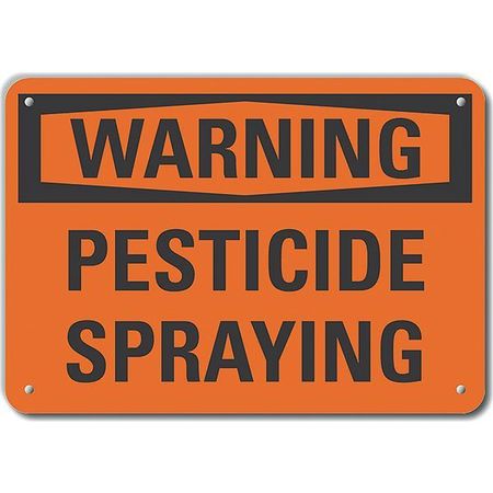 LYLE Aluminum Pesticide Warning Sign, 7 in Height, 10 in Width, Aluminum, Vertical Rectangle, English LCU6-0095-NA_10X7