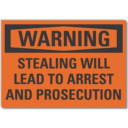 LYLE Decal, Warning Stealing, 14 x 10", Sign Legend Text Color: Black LCU6-0144-RD_14X10