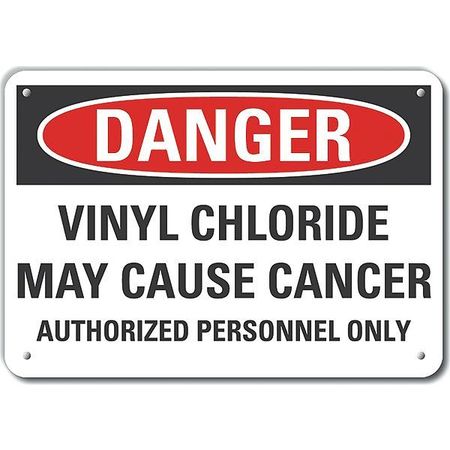 LYLE Reflective  Vinyl Chloride Danger Sign, 7 in Height, 10 in Width, Aluminum, Vertical Rectangle LCU4-0670-RA_10X7