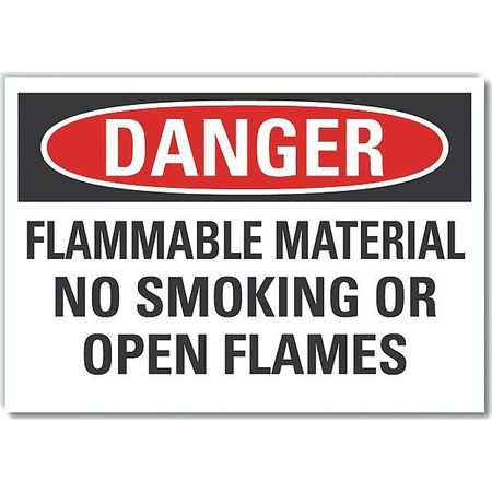 Lyle Decal, Danger Flammable Material, 14 x 10", 10 in Height, 14 in Width, Polyester, English LCU4-0609-ND_14X10