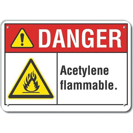 LYLE Danger Sign, 10 in H, 14 in W, Plastic, Horizontal Rectangle, English, LCU4-0014-NP_14X10 LCU4-0014-NP_14X10