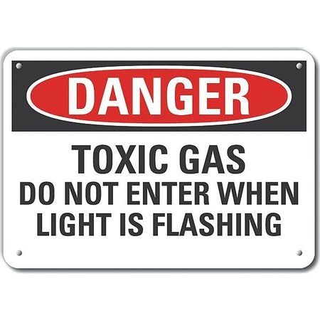 LYLE Reflective Toxic Materials Danger Sign, 7 in H, 10 in W, Vertical Rectangle, LCU4-0619-RA_10X7 LCU4-0619-RA_10X7