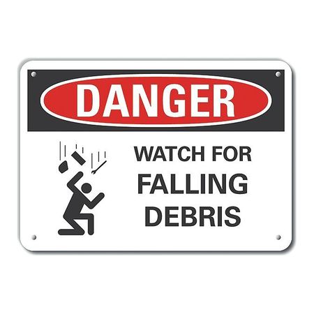 LYLE Alum Danger Watch For Falling, 10"x7", LCU4-0255-NA_10X7 LCU4-0255-NA_10X7