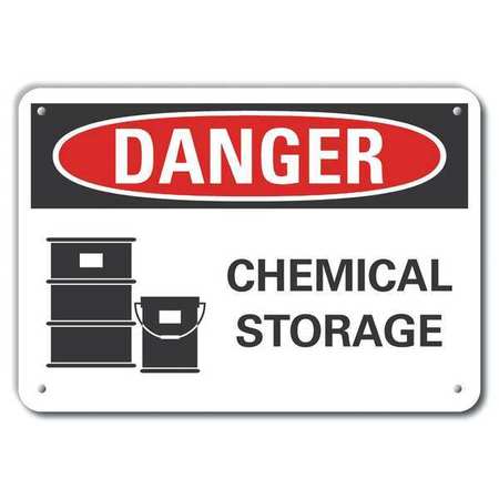 LYLE Plastic Chemicals Danger Sign, 7 in H, 10 in W, Vertical Rectangle, LCU4-0212-NP_10X7 LCU4-0212-NP_10X7