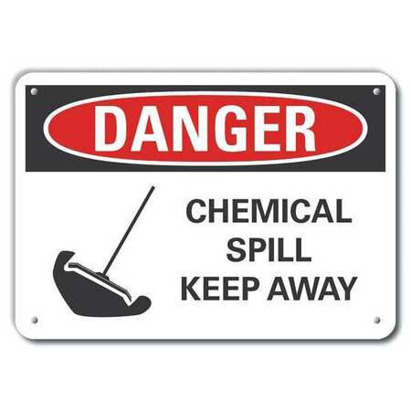 LYLE Aluminum Chemicals Danger Sign, 7 in H, 10 in W, Vertical Rectangle, LCU4-0225-NA_10X7 LCU4-0225-NA_10X7