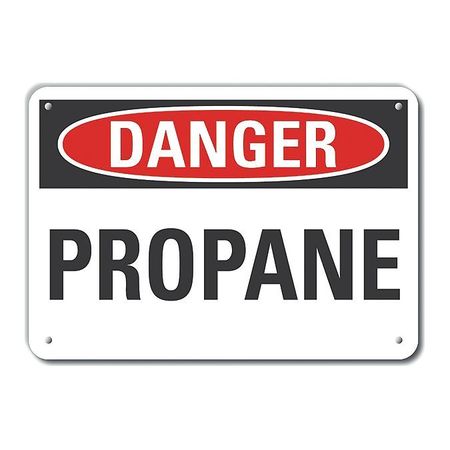 LYLE Aluminum Propane Danger Sign, 10 in H, 14 in W, Horizontal Rectangle, English, LCU4-0310-NA_14X10 LCU4-0310-NA_14X10