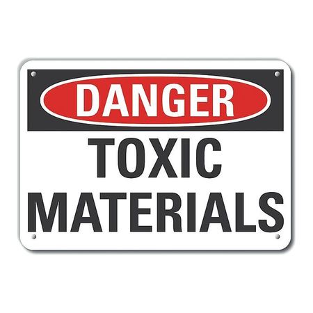 LYLE Plastic Toxic Materials Danger Sign, 10 in H, 14 in W, Horizontal Rectangle, LCU4-0380-NP_14X10 LCU4-0380-NP_14X10