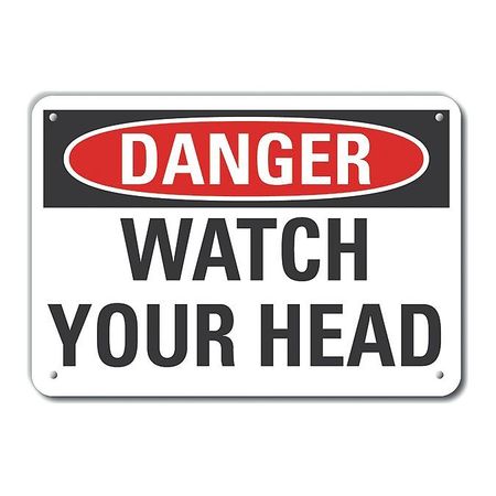 LYLE Alum Danger Watch Your Head, 10"x7", LCU4-0381-NA_10X7 LCU4-0381-NA_10X7