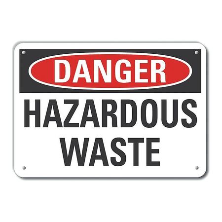 LYLE Reflective Hazardous Waste Danger Sign, 7 in H, 10 in W, Vertical Rectangle, LCU4-0374-RA_10X7 LCU4-0374-RA_10X7