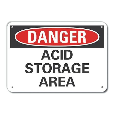 LYLE Reflective Acid Danger Sign, 7 in H, 10 in W, Vertical Rectangle, English, LCU4-0400-RA_10X7 LCU4-0400-RA_10X7