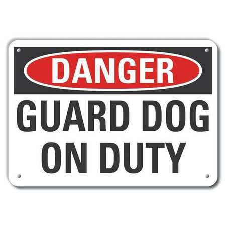 LYLE Decal, Danger Guard Dog On Duty, 14x10" LCU4-0401-NP_14X10