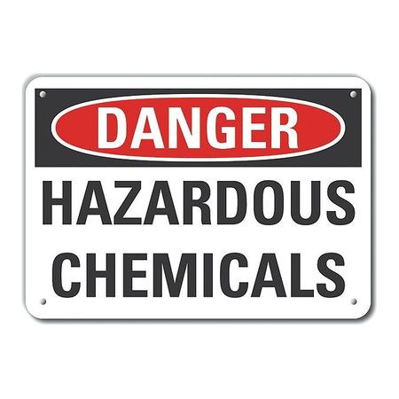 LYLE Reflective Hazardous Chemicals Danger Sign, 10 in H, 14 in W, English, LCU4-0422-RA_14X10 LCU4-0422-RA_14X10