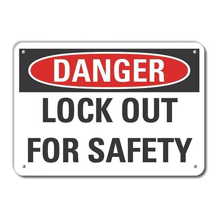 Lyle Plastic Lockout Tagout Danger Sign, 7 in Height, 10 in Width, Plastic, Vertical Rectangle, English LCU4-0425-NP_10X7