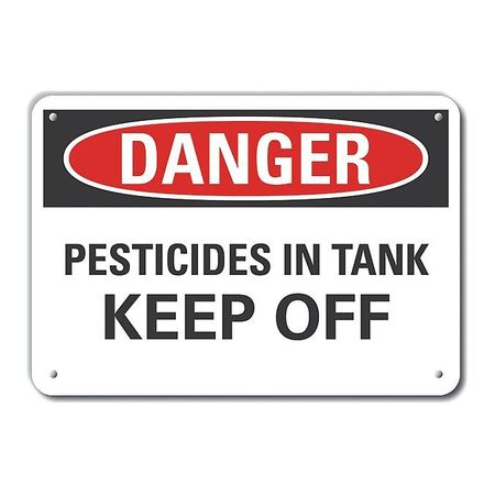 LYLE Reflective Pesticide Danger Sign, 7 in H, 10 in W, Vertical Rectangle, English, LCU4-0481-RA_10X7 LCU4-0481-RA_10X7