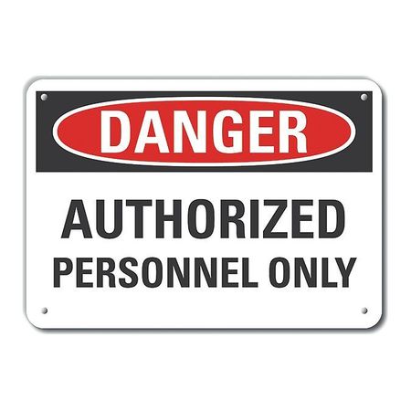 LYLE Decal, Plastic, Danger Authorized, 10 x 7", Thickness: 0.055 in LCU4-0484-NP_10X7