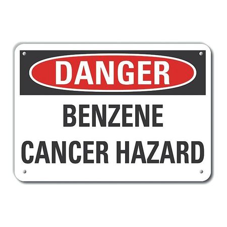 LYLE Reflective Benzene Danger Sign, 10 in H, 14 in W, Horizontal Rectangle, English, LCU4-0442-RA_14X10 LCU4-0442-RA_14X10