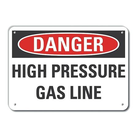 LYLE Alum Danger High Pressure Gas, 10"x7", Legend Style: Text, LCU4-0456-NA_10X7 LCU4-0456-NA_10X7