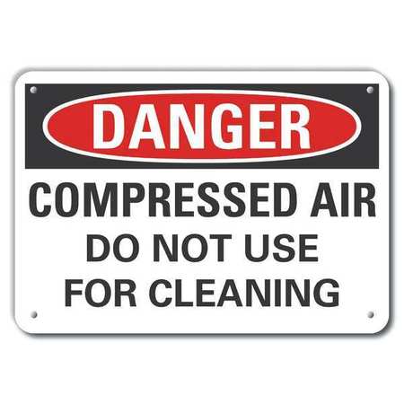 LYLE Aluminum Compressed Air Danger Sign, 7 in H, 10 in W, Vertical Rectangle, LCU4-0561-NA_10X7 LCU4-0561-NA_10X7