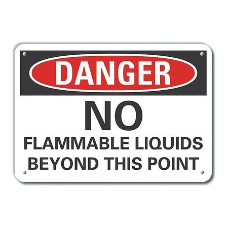LYLE Plastic Flammable Material Danger Sign, 10 in H, 14 in W, Horizontal Rectangle, LCU4-0565-NP_14X10 LCU4-0565-NP_14X10