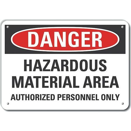 LYLE Plastic Hazardous Materials Danger Sign, 10 in H, 14 in W, Horizontal Rectangle, LCU4-0643-NP_14X10 LCU4-0643-NP_14X10
