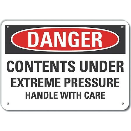 LYLE Aluminum Pressure Danger Sign, 7 in Height, 10 in Width, Aluminum, Vertical Rectangle, English LCU4-0630-NA_10X7