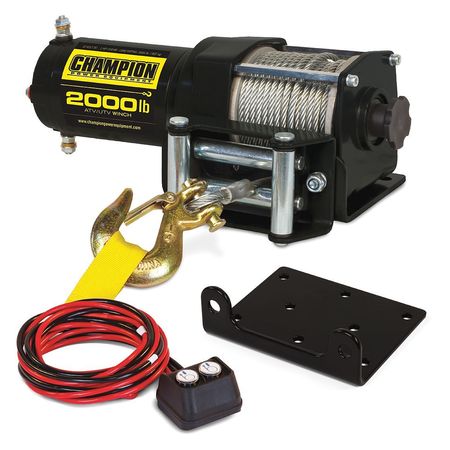 Utility Winch Kit,12V,2000 lb -  CHAMPION POWER EQUIPMENT, 12003