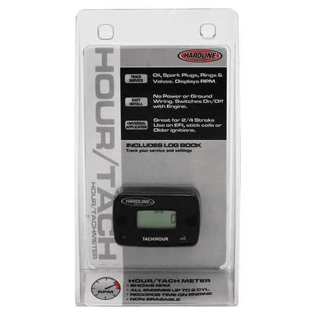HARDLINE PRODUCTS Hour/Tach Meter for Gas Engine, 2 Cyl HR-8061-2